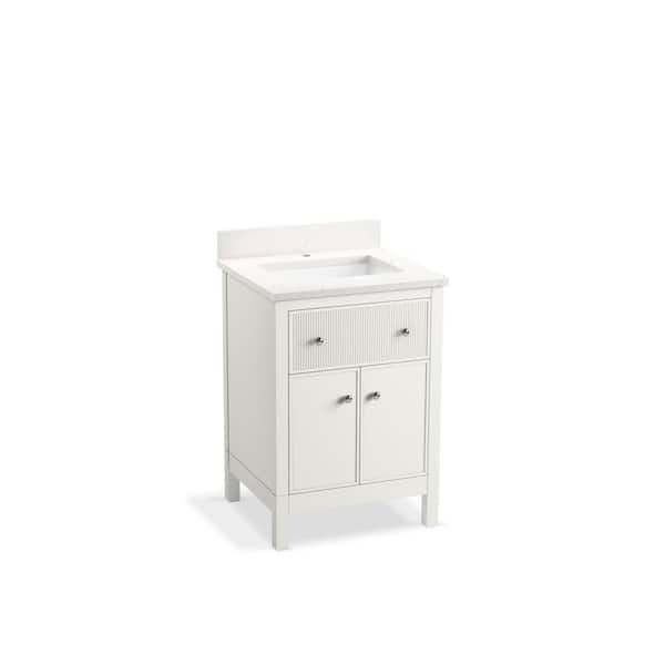 KOHLER Malin By Studio McGee 24 in. Bathroom Vanity Cabinet in White With Sink And Quartz Top