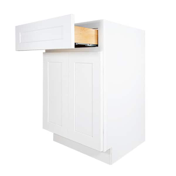 HOMEIBRO Newport Ready to Assemble White Plywood Shaker Base Kitchen Cabinet 24 in. W x 24 in. D x 34.5 in. H