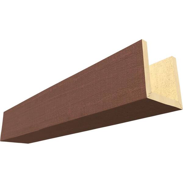 Ekena Millwork Endurathane 12 in. H x 12 in. W x 8 ft. L Rough Cedar Redwood Faux Wood Beam