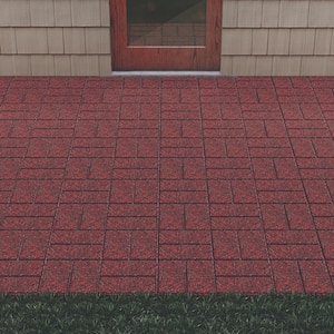 16 in. x 16 in. x 3/4 in. Black/Red Blended Dual-Sided Rubber Paver (60-Pack)