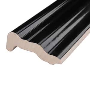 Chester Chair Rail Nero 2 in. x 12 in. Glossy Ceramic Wall Tile Trim
