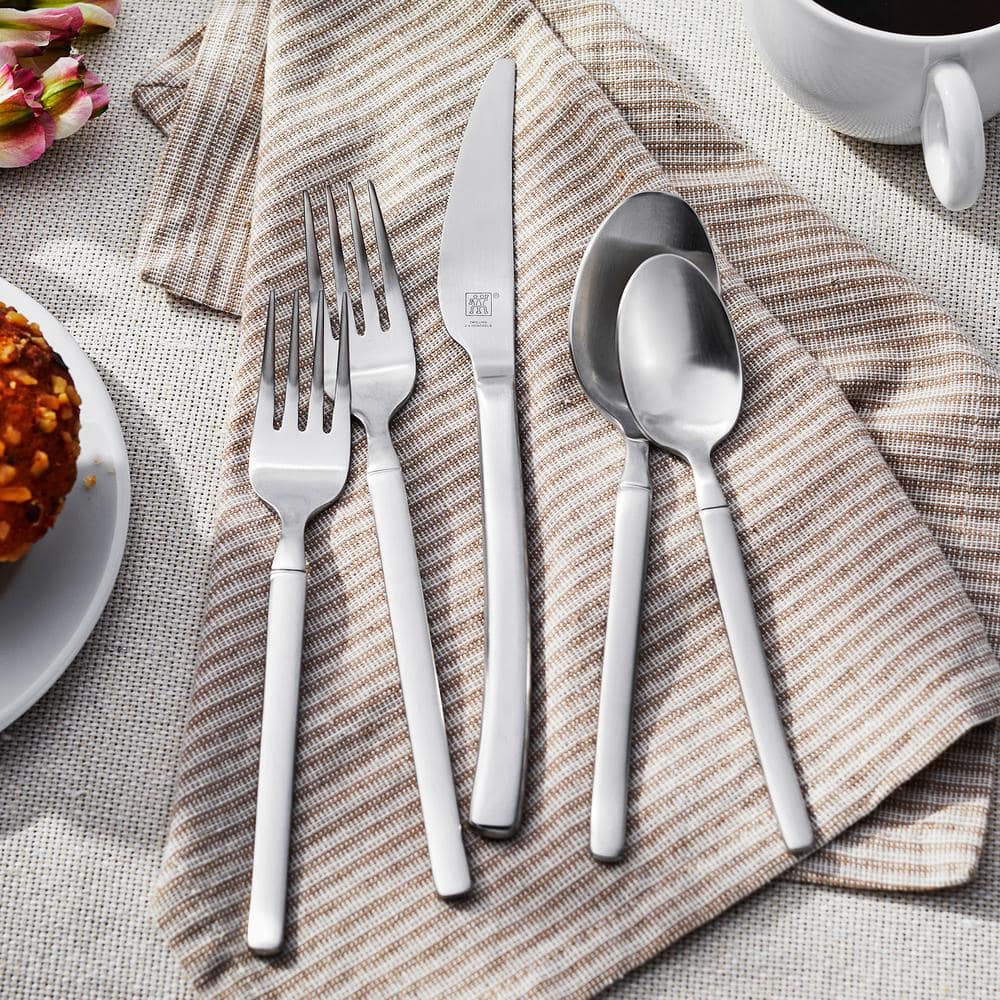 Opus Satin 45-Piece Stainless Steel Flatware Set, Service for 8