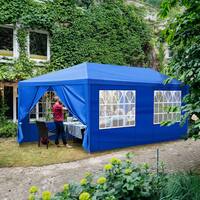 Karl home 20 ft. x 10 ft. Blue Outdoor Party Tent with 6 Sidewalls 678020595716