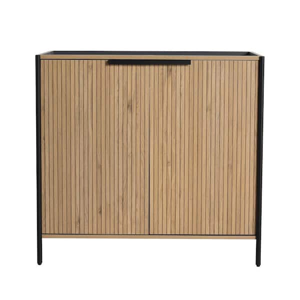 Midsummer 35.06 in. W x 19.5 in. D Freestanding Bath Vanity Cabinet without Top in Light Coffee Unassembled