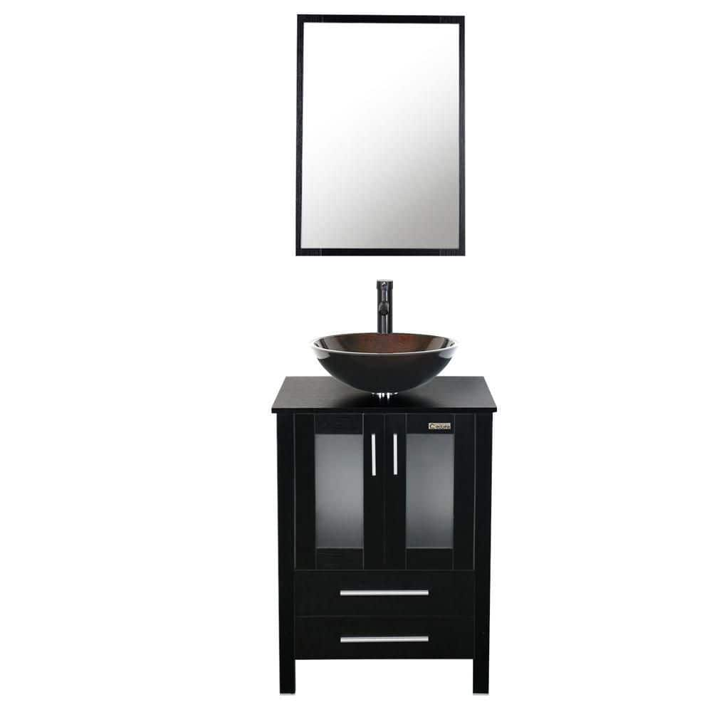 Eclife 36 Bathroom Vanities Cabinet with Sink Combo Set,Matte Black F