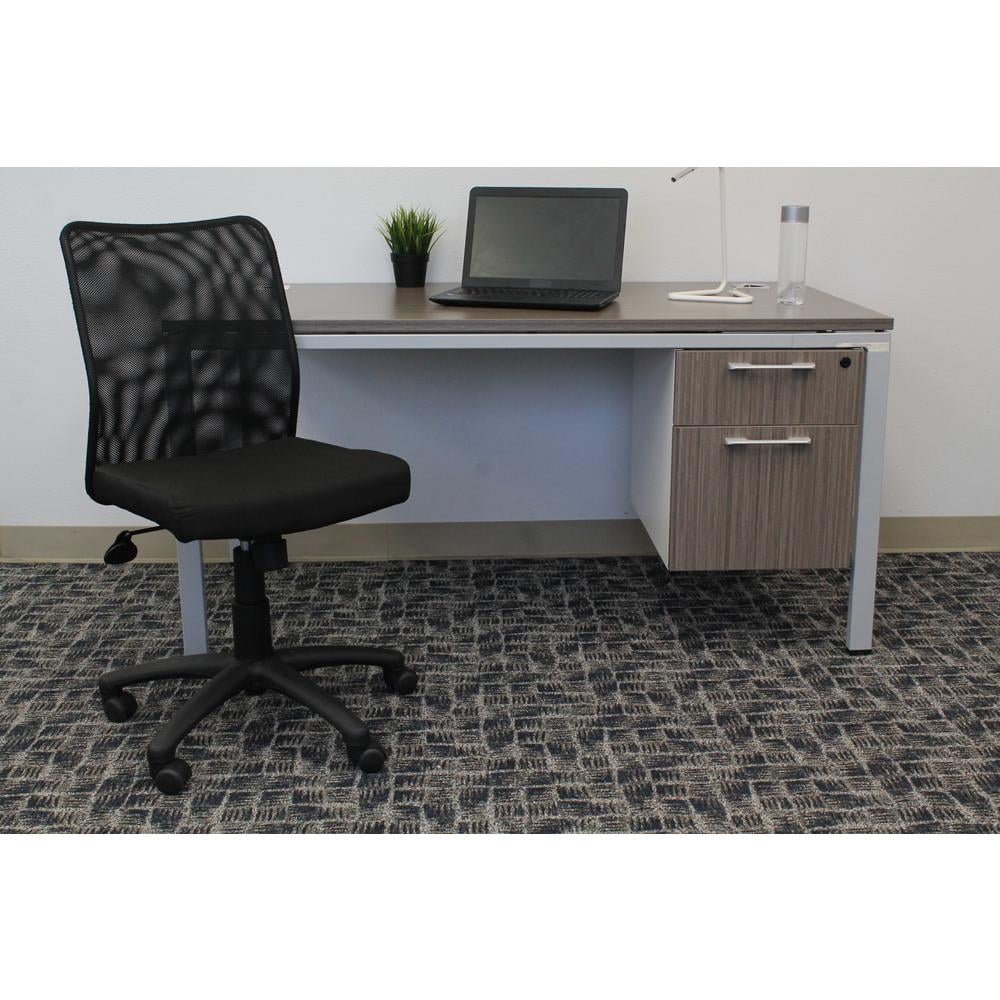 Modern Swivel Mesh Task Chair with Armless Design in Black