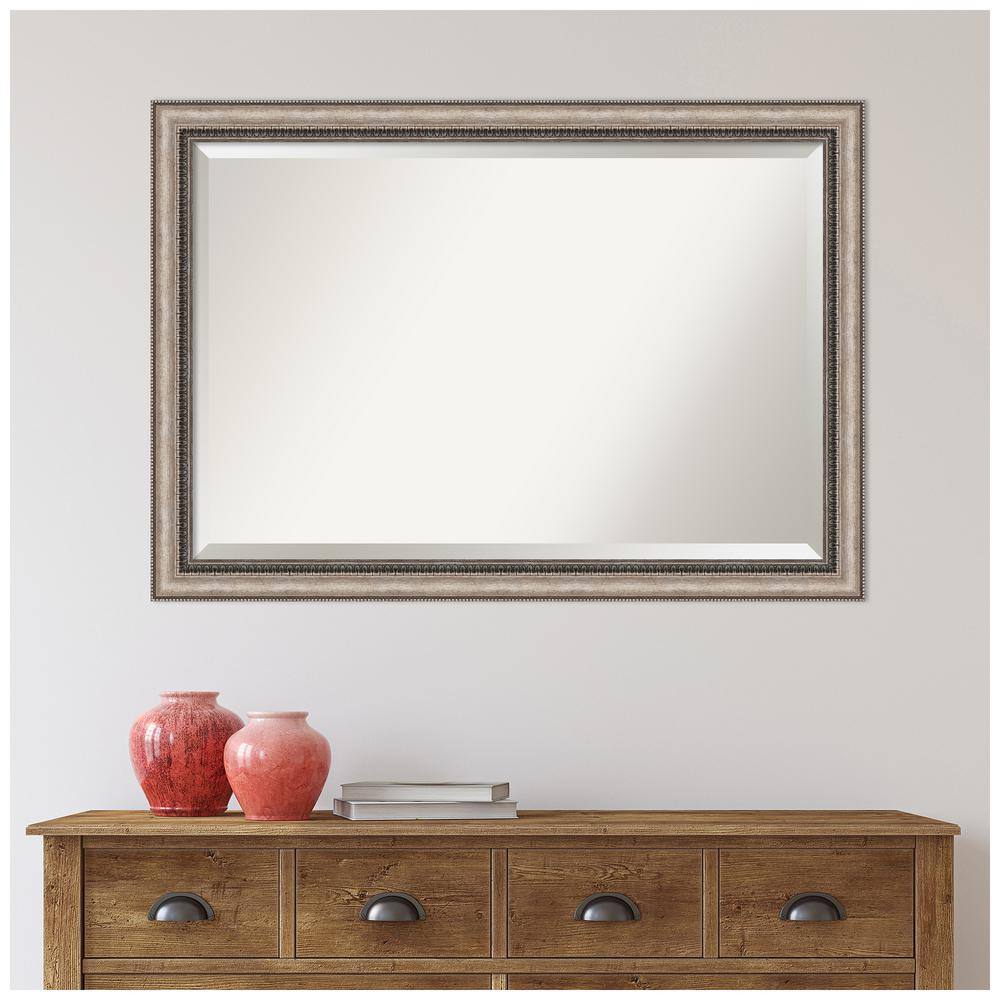 Lyla Ornate Silver and Bronze 40"x28" Traditional Wall Mirror