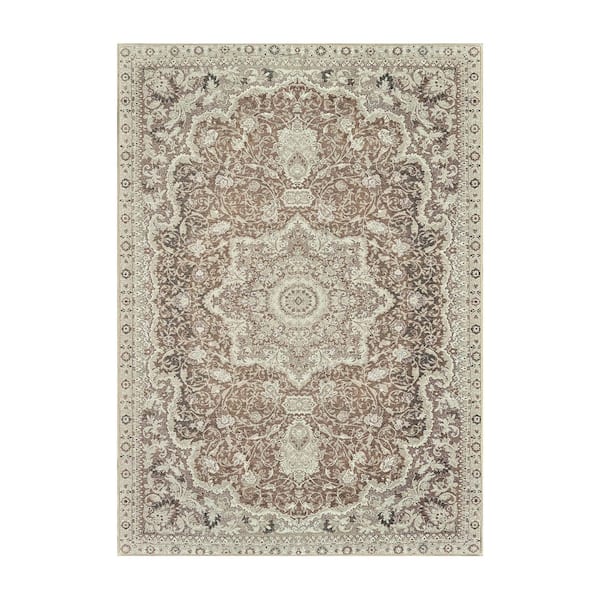 My Magic Carpet Parviz Brown Indoor Machine Washable 5 ft. x 7 ft. Living Room Entrance Hallway Bedroom Den Kitchen Dining Room Area Rug