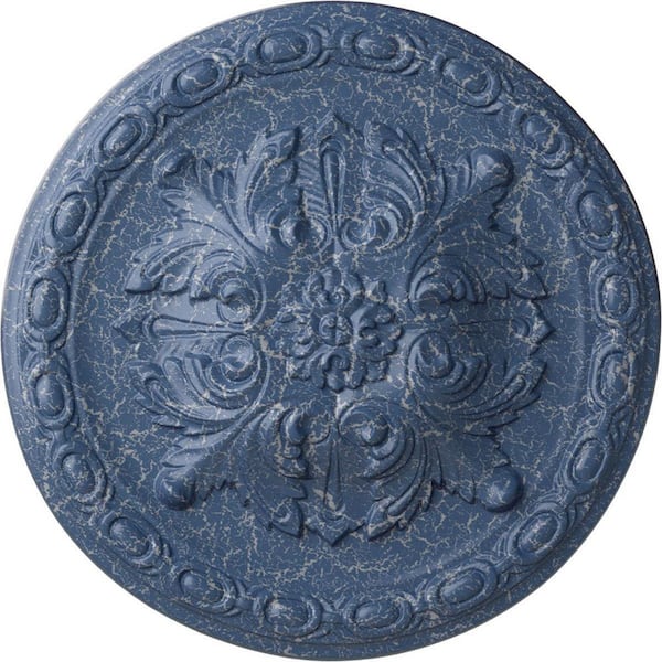 Ekena Millwork 11-3/4 in. x 3/8 in. Stockport Urethane Ceiling Medallion, Americana Crackle