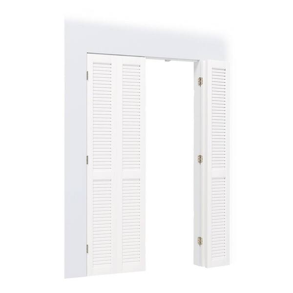 TENONER 48 in. x 80 in. Louvered Panel, Composite, Solid Core, MDF, PVC ...