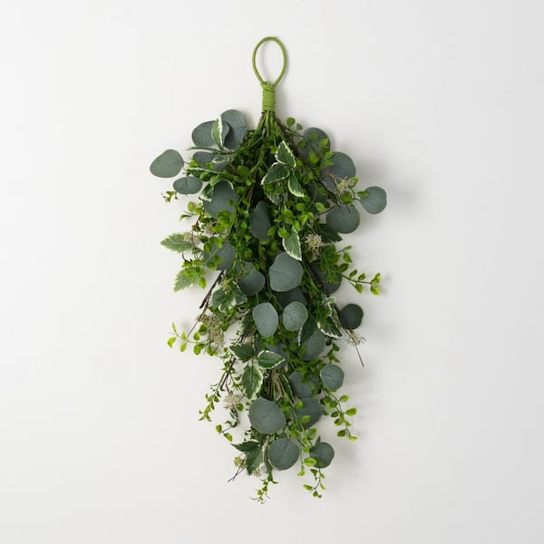 SULLIVANS 28.75" Artificial Variegated Foliage Mix Bush Swag; Green