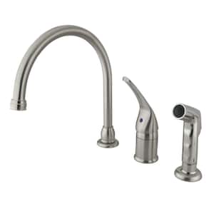 Chatham Single-Handle Deck Mount Widespread Kitchen Faucets with Side Sprayer in Brushed Nickel