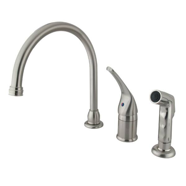 Kingston Brass Chatham Single-Handle Deck Mount Widespread Kitchen Faucets with Side Sprayer in Brushed Nickel