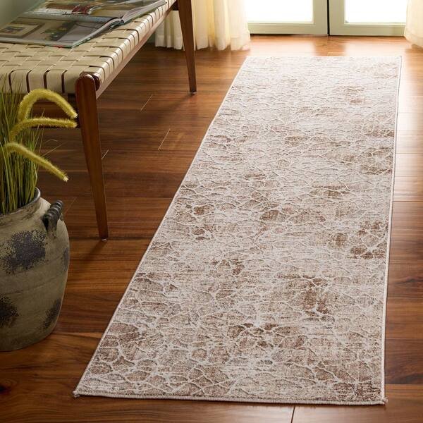 Finley Modern 2 ft. x 10 ft. Beige/Ivory Marble Runner Rug
