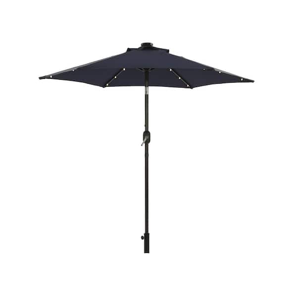 Unbranded 7.5ft. Market Patio Umbrella with LED Light in Dark Blue