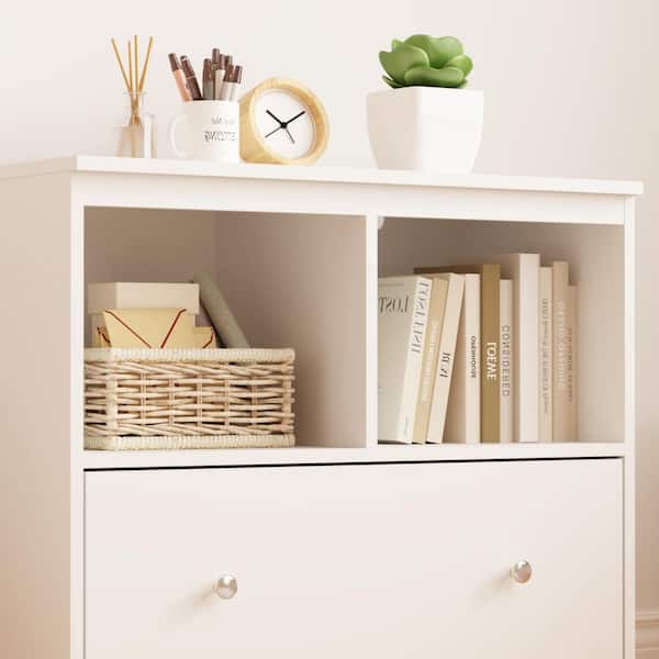 Amram White 25.59 in. H Kids Toy Storage Cabinet with Large Drawer