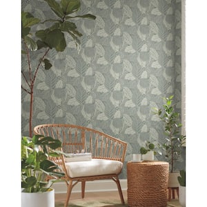 Vinca Eucalyptus Green Matte Non-pasted Paper Wallpaper 60.75 sq. ft