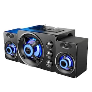 AUX USB Wired/Wireless Bluetooth Speaker for PC and TV, Home Audio System Theater, Black