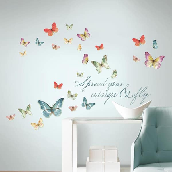 Dandelion and Butterflies Wallpaper Peel and Stick Wallpaper -    Removable wall murals, Butterfly wallpaper, Peel and stick wallpaper