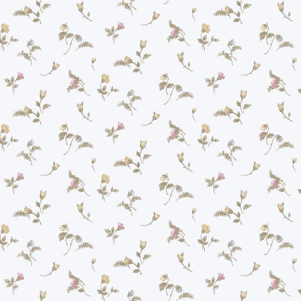 Unbranded Small Floral and Leaf Motif Beige Matte Finish EcoDeco Material Non-Pasted Wallpaper Roll