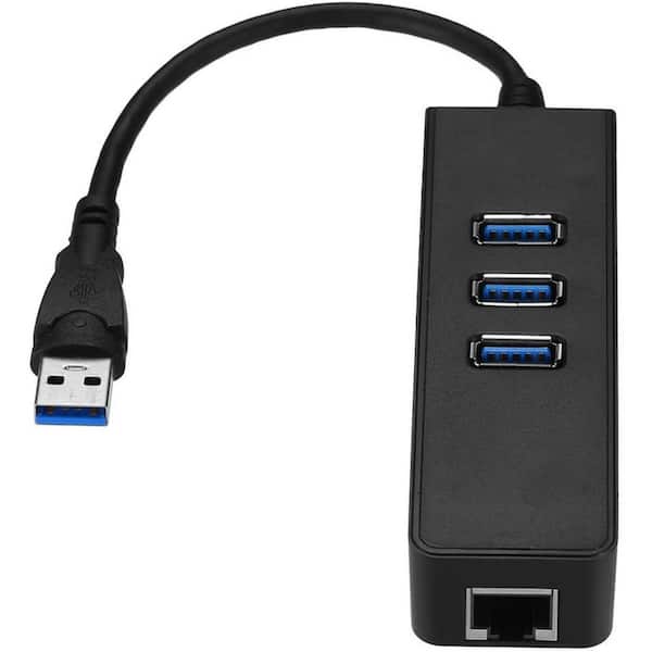 SANOXY USB 3.0 Gigabit 1000Mbps Ethernet LAN RJ45 Network Adapter 3 Ports  HUB SANOXY-DSV-USB3-GigEth-hub - The Home Depot