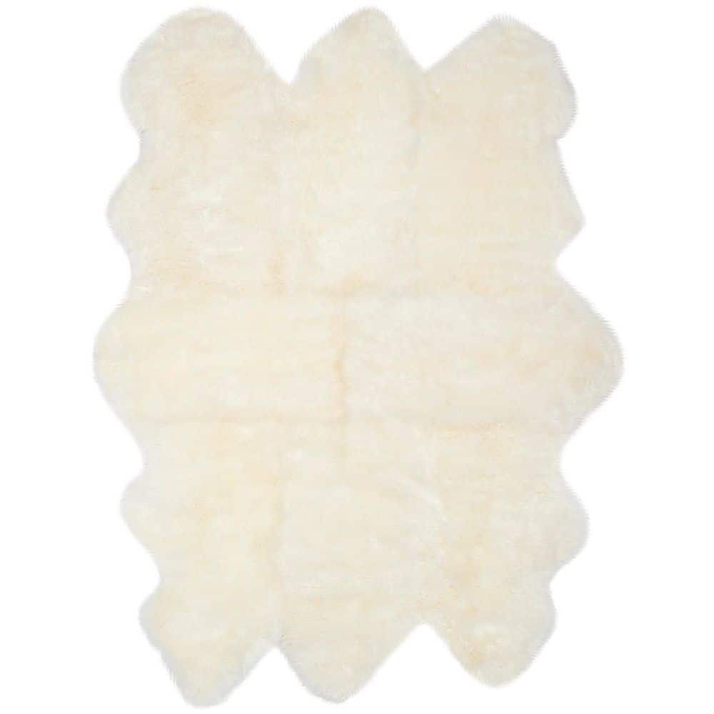 Skin Color Rug SAFAVIEH Sheep Skin 5 ft. x 8 ft. Natural Solid Color Area Rug SHS121A ...