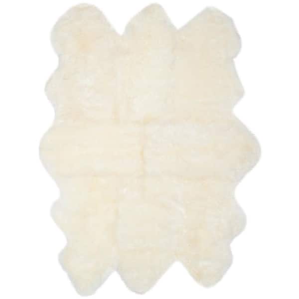 Sheep Skin 5 ft. x 8 ft. Natural Solid Color Area Rug