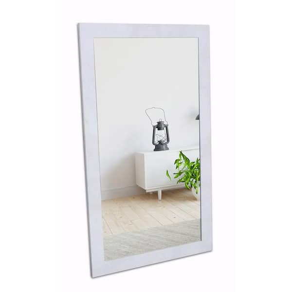 BrandtWorks Moonlit Bright Gray Wall Mirror 32 in. W x 55 in. H