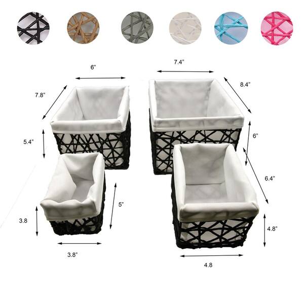 mDesign Woven Farmhouse Kitchen Pantry Food Storage Bin Basket Box - Gray  Ombre