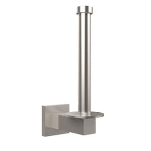 Montero Collection Upright Single Post Toilet Paper Holder and Reserve Roll Holder in Satin Nickel