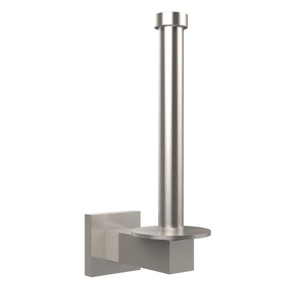 Allied Brass Montero Collection Upright Single Post Toilet Paper Holder and Reserve Roll Holder in Satin Nickel