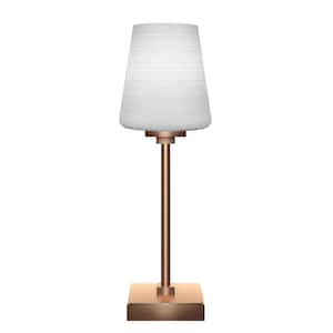 Quincy 18 in. New Age Brass Accent Lamp with Glass Shade