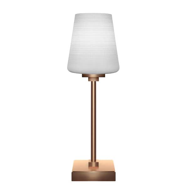 Unbranded Quincy 18 in. New Age Brass Accent Lamp with Glass Shade