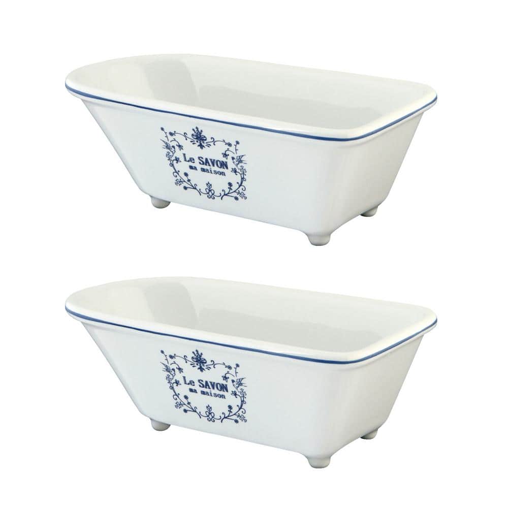 Classic Bathtub Countertop Soap Dish in White (2-pieces) price history on PriceWatchPro