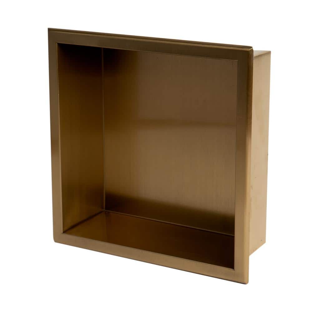 12" x 12" Brushed Gold Stainless Steel Shower Niche