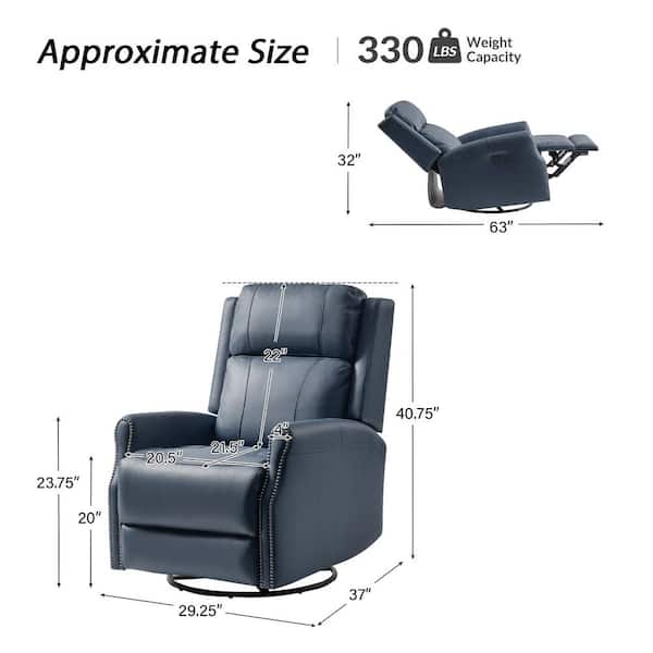 JAYDEN CREATION Javier Navy 29.25 in. W Mid-century Modern