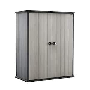 High Store Plus 4.5 ft. W x 2.4 ft. D Durable Resin Plastic Storage Shed with Flooring Grey (11.1 sq. ft.)