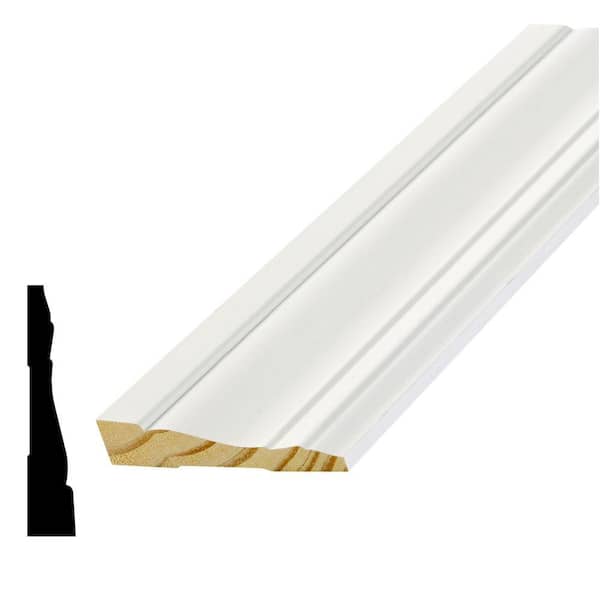 Alexandria Moulding LWM 361 11/16 in. x 3-1/2 in. Primed Finger-Jointed Pine Wood Casing Molding