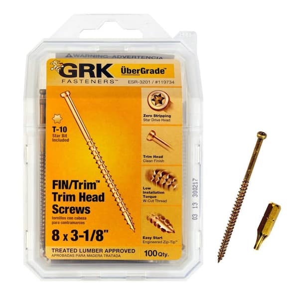 GRK Fasteners #8 x 3-1/8 in. Star Drive Trim Finishing Head Screw (100-per Pack)