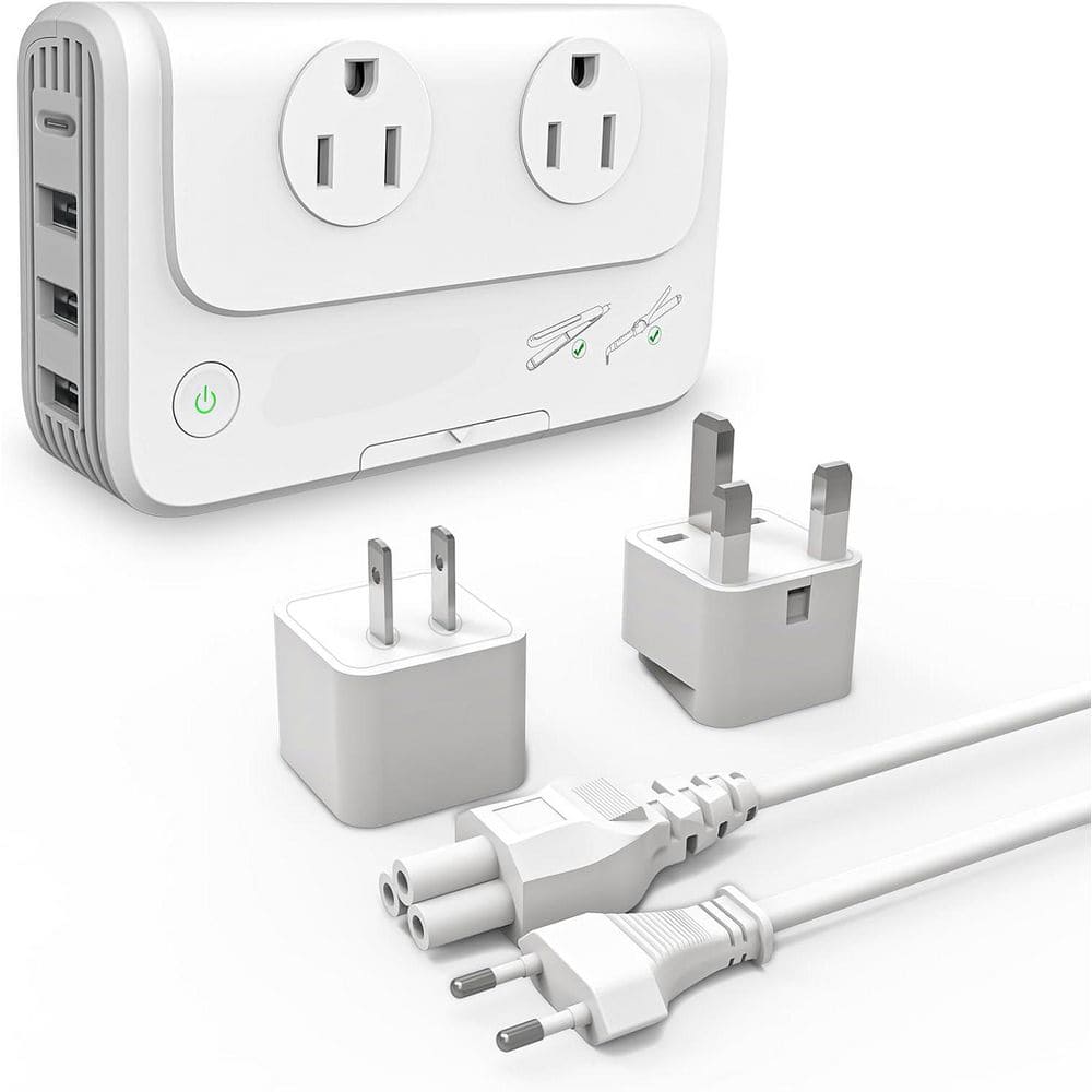 220V to 110V Travel Voltage Converter with Step Down Feature for Hair Devices and International Power Adapter White price history on PriceWatchPro