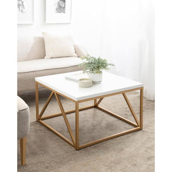 White and gold square coffee table hotsell