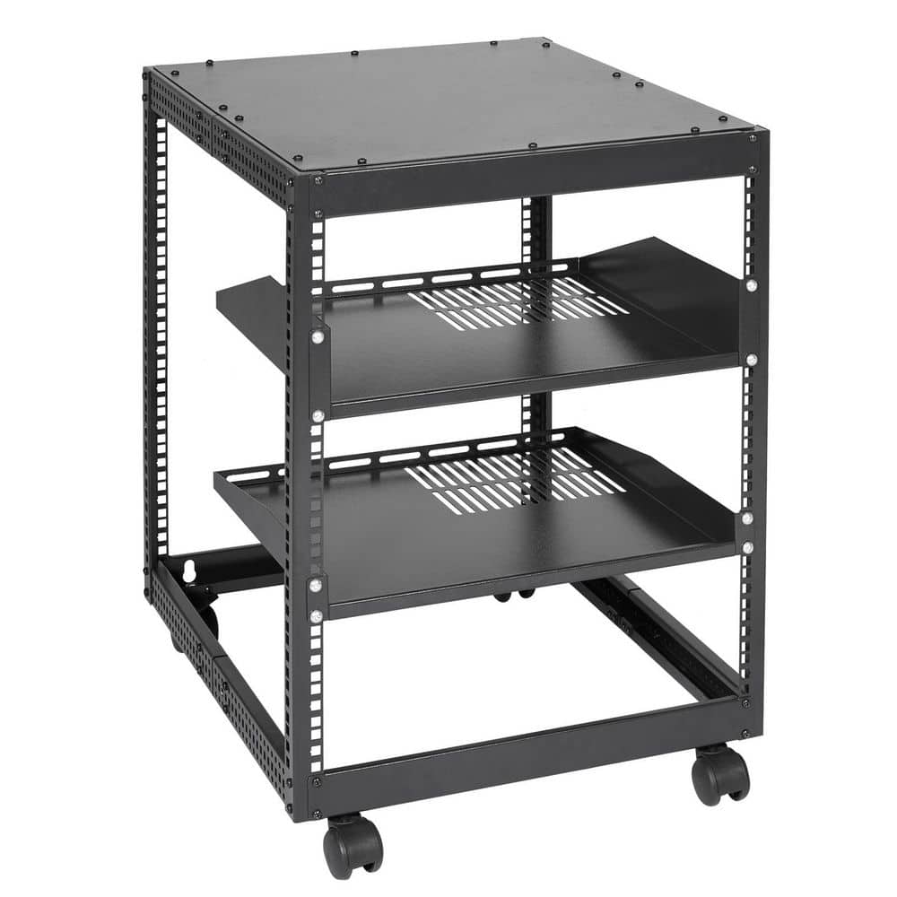 20 in. W x 23 in. D Black Adjustable Workbench Table with Casters, 150 lbs Capacity, for IT Equipment Stereo Studio price history on PriceWatchPro