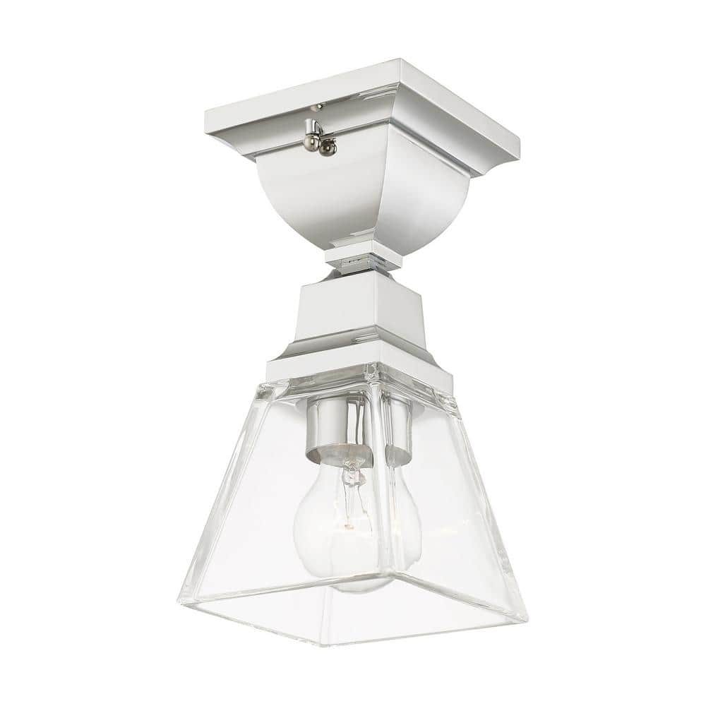 Whitfield Polished Chrome 1-Light LED Flush Mount with Clear Glass