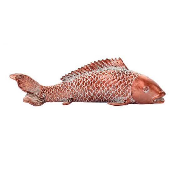 2-Pieces Antique Koi Fish Garden Statues Sculpture