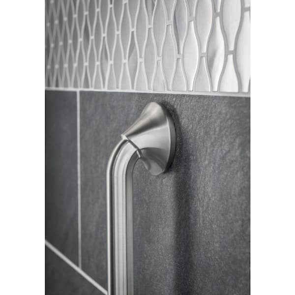 Moen Eva 12-in Brushed Nickel Wall Mount (ADA Compliant) Grab Bar