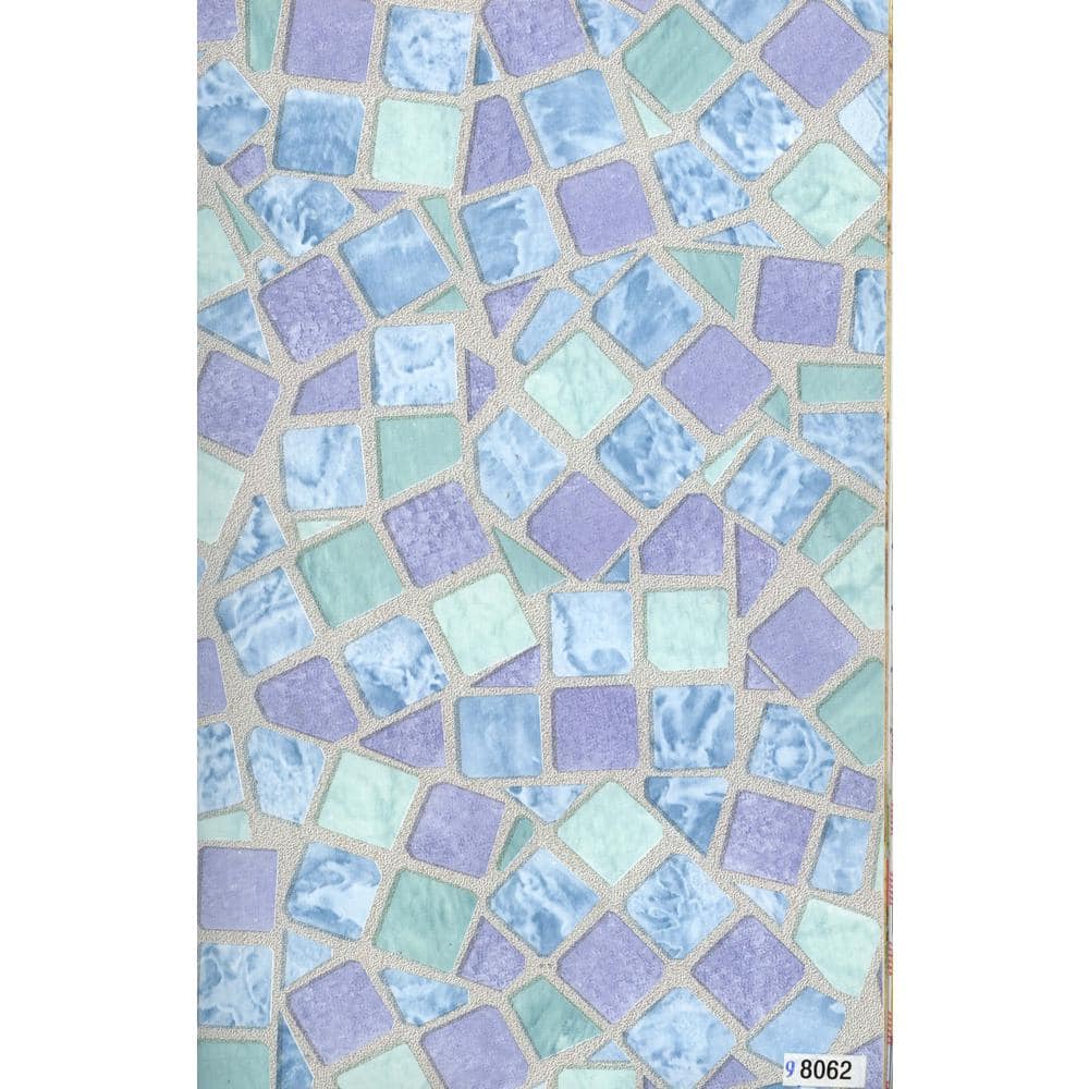 Mosaic Mauve, Blue, Green Vinyl Strippable Roll (Covers 26.6 sq. ft.)