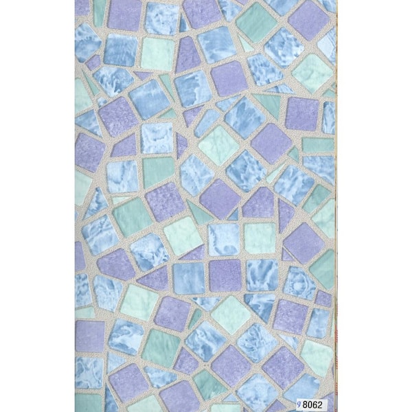 Dundee Deco Mosaic Mauve, Blue, Green Vinyl Strippable Roll (Covers 26.6 sq. ft.)
