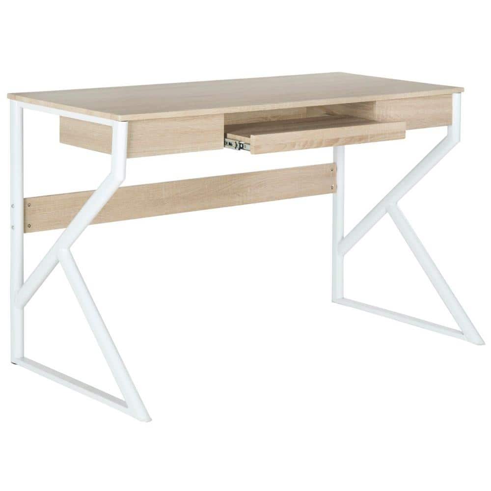 Bryant 47" White and Natural Wood Home Office Desk