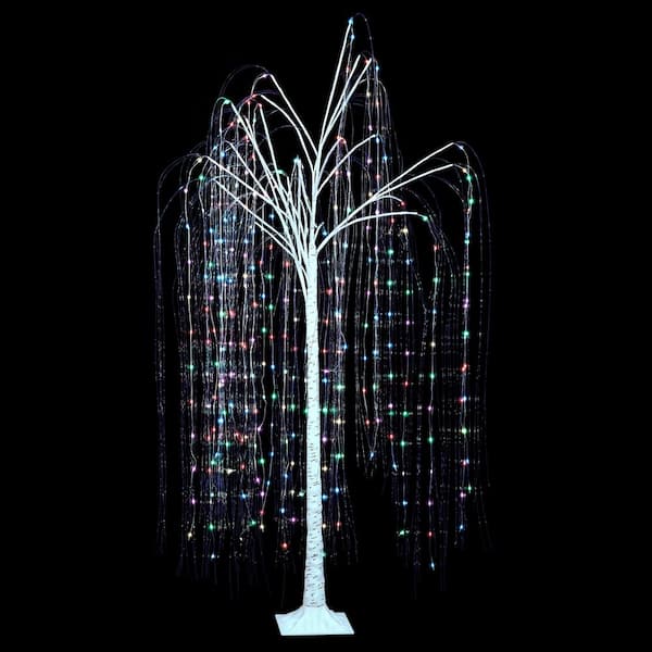 Lightshare Lighted Willow Tree 6 ft. 288 L Color Changing Artificial Lighted Tree Multi-Color Halloween Indoor Outdoor Decoration
