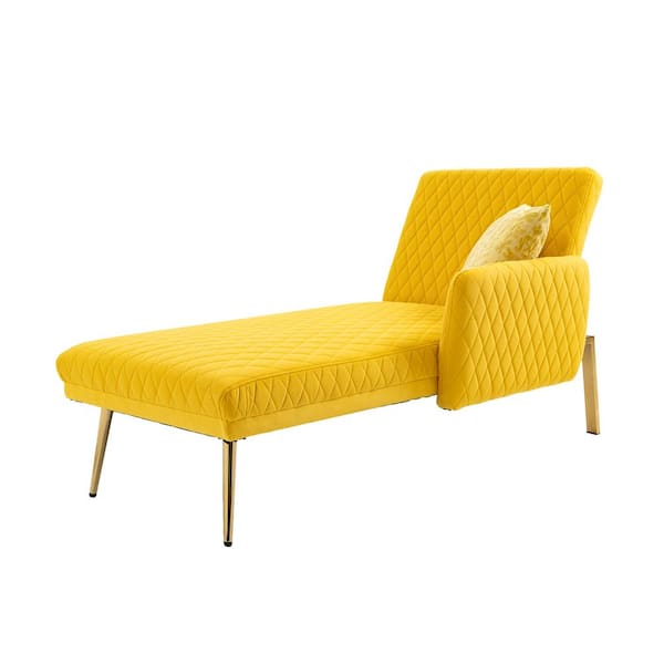 Jushua 30 in. Yellow Velvet 2-Seat Loveseat with Metal Legs